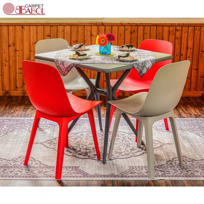 میز بزرگسال مربع  تیکا رنگ آبی فیروزه ای P/TF03/AF