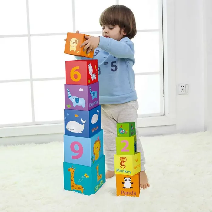مکعب چیدنی 10 عددی اعداد و اشکال Classic World stacking cubes کد 3567