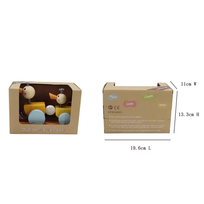 اسباب بازی چوبی نخ کش مدل خانواده اردک کد BZ-05-C