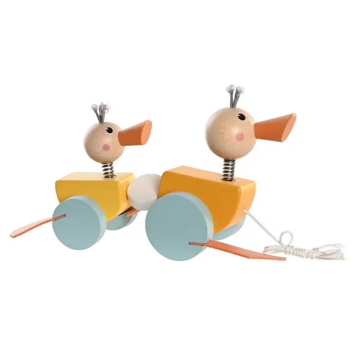 اسباب بازی چوبی نخ کش مدل خانواده اردک کد BZ-05-C