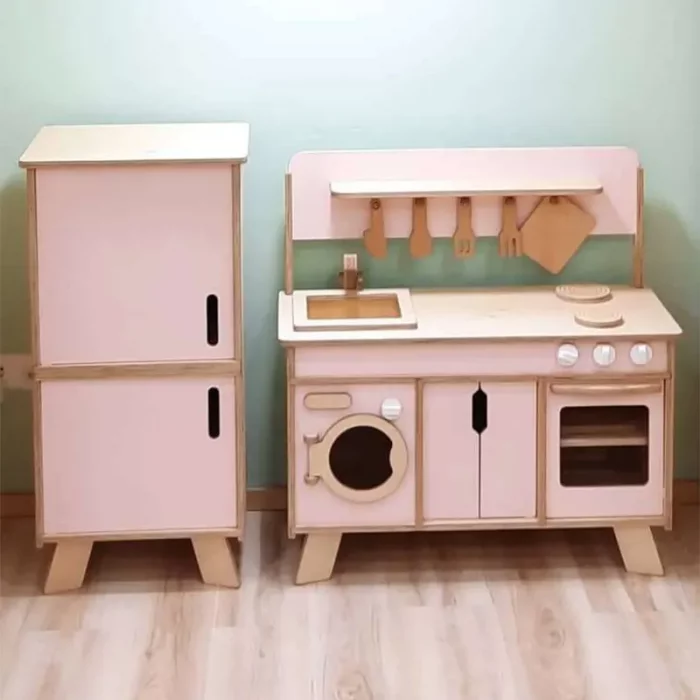 یونیت یخچال کودک چوبی رنگ صورتی کد 6107962