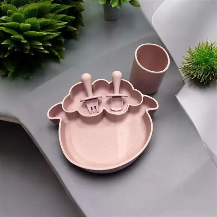 ست ظرف غذا کودک سیلیکونی مدل گوسفند کد M228