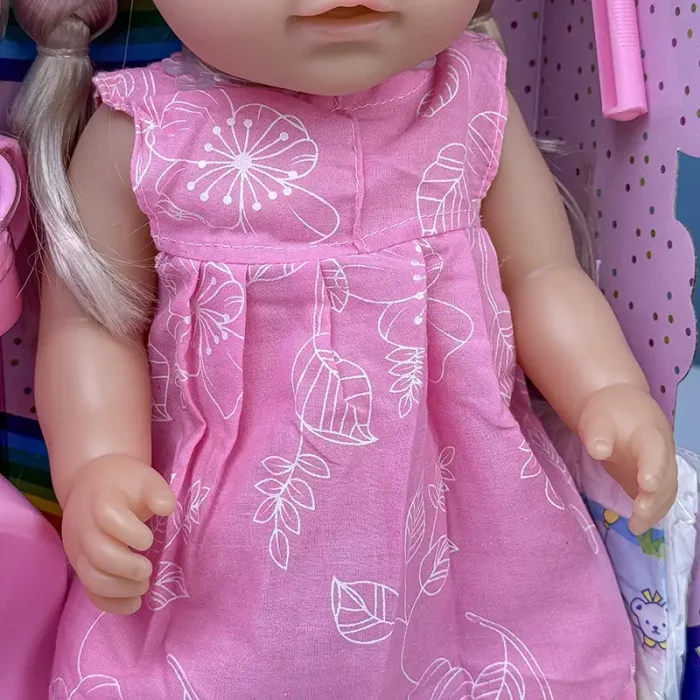 عروسک دخترانه جیشی با لوازم پیراهن صورتی پررنگ کد P/R3220015/B
