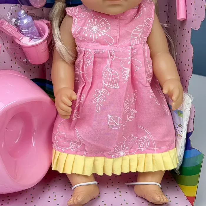 عروسک دخترانه جیشی با لوازم پیراهن صورتی پررنگ کد P/R3220015/B