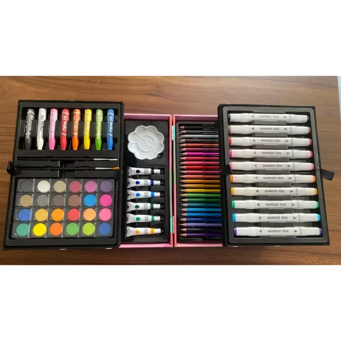 کیف ست نقاشی 82 تکه رنگ صورتی کد P/912382/B