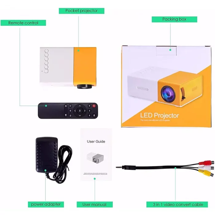دستگاه پروژکتور  LED PROJECTOR کد YG300