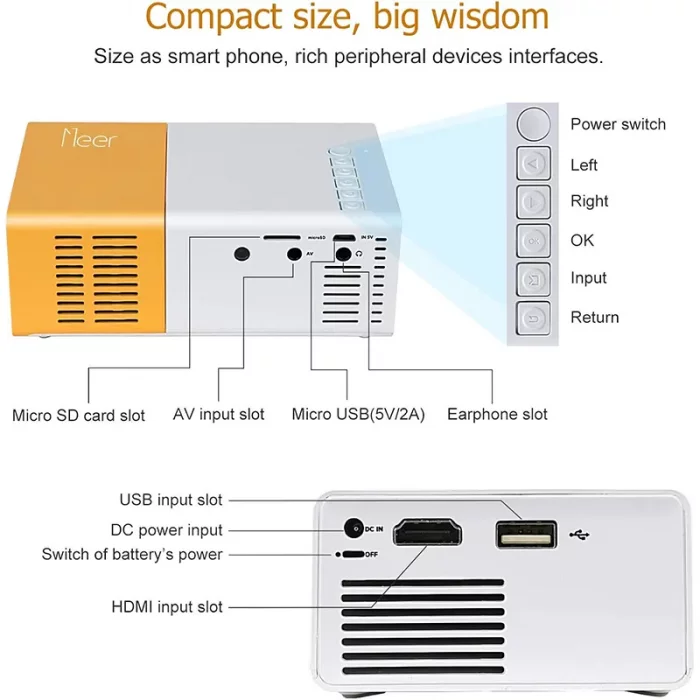 دستگاه پروژکتور  LED PROJECTOR کد YG300