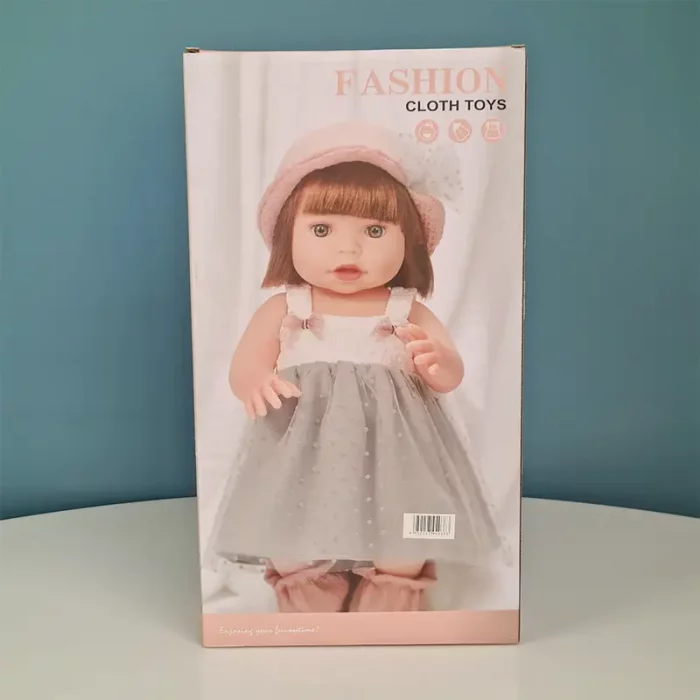 عروسک دخترانه 40 سانتیمتری لباس زرشکی FASHION CLOTH TOYS کد 899T1A