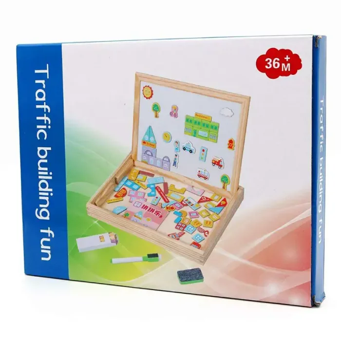 تخته سیاه و وایت برد دو طرفه مگنتی طرح ترافیک کد 6361748