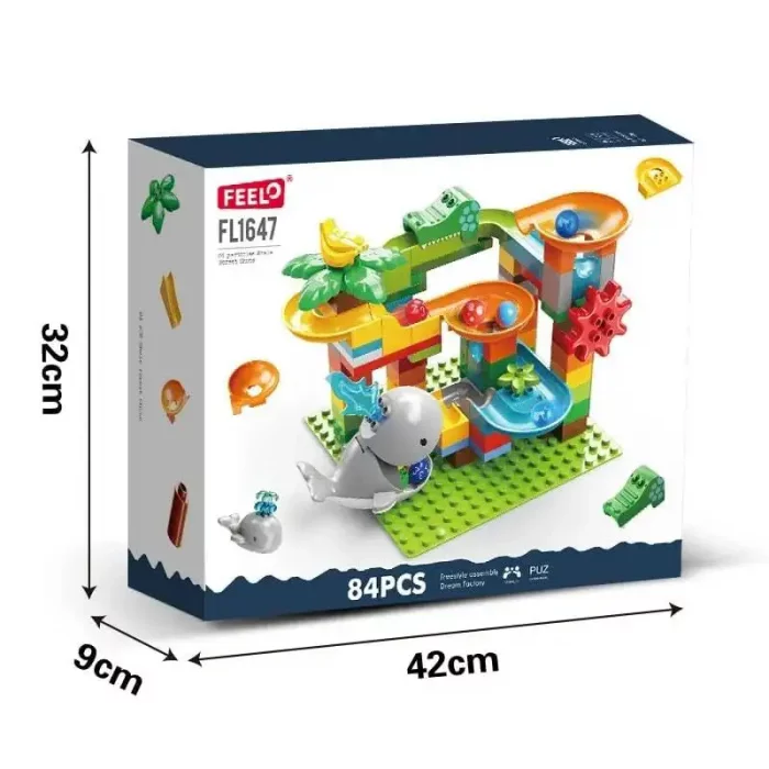اسباب بازی لگو سرسره توپ طرح حیوانات دریایی  84 تکه  فیلو FEELO کد FL1647