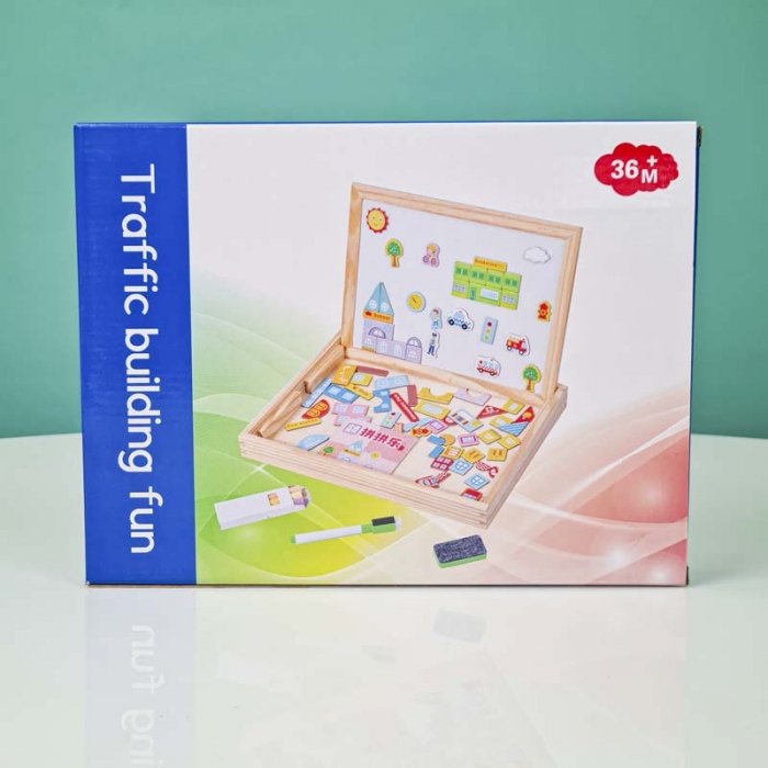 تخته سیاه و وایت برد دو طرفه مگنتی طرح ترافیک کد 6361748