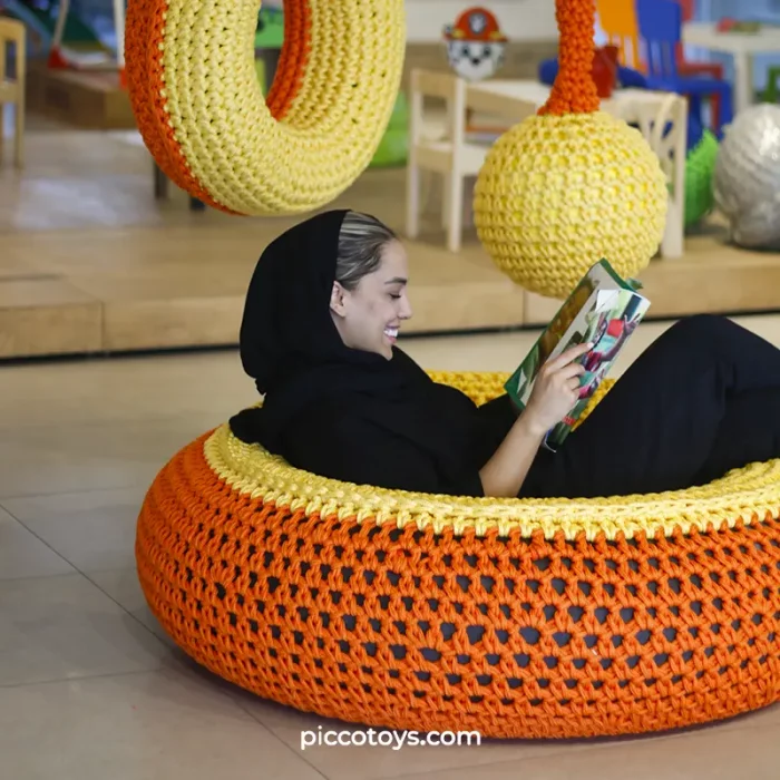 تاب کودک توپی تارتن یا کروچت رنگ زردنارنجی کد 6499378