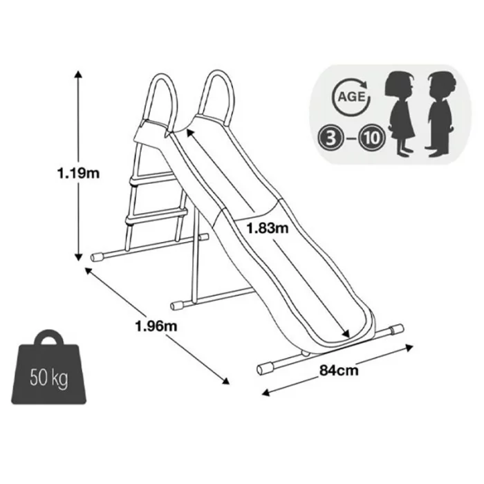 سرسره کودک پایه فلزی 3 پله اینتکس INTEX کد 44106