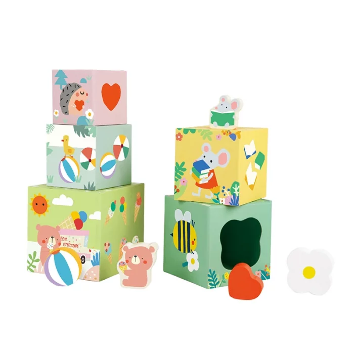 برج مکعب هوش چوبی کلاسیک ورلد classic world Forest Stacking Cubes کد 20222