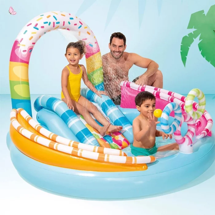 استخر بادی فواره دار اینتکس مدل آبنباتی کوچک Intex Candy کد 57144