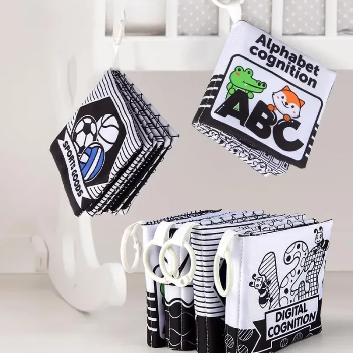 کتاب پارچه ای آموزشی سیاه و سفید مدل وسایل نقلیه کد 665365