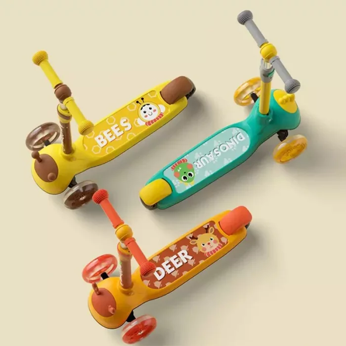 اسکوتر کودک چراغدار مدل دایناسور سبز کد P/806/SA