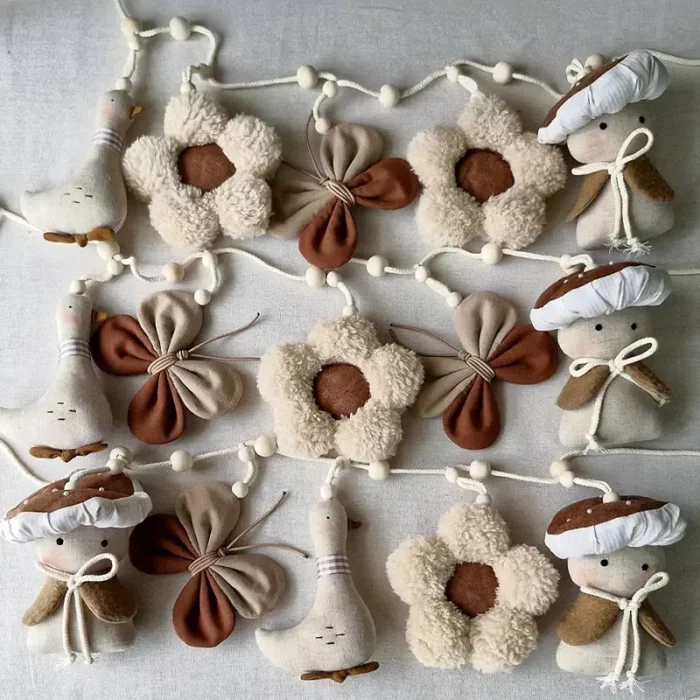 ریسه تخت عروسکی طرح گل کد 6690379