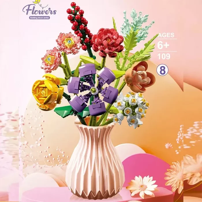 لگو گلدان گل 8 شاخه کد P/109/8