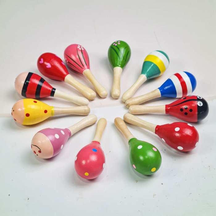 اسباب بازی جغجغه چوبی طرح دار سایز کوچک کد 6827883