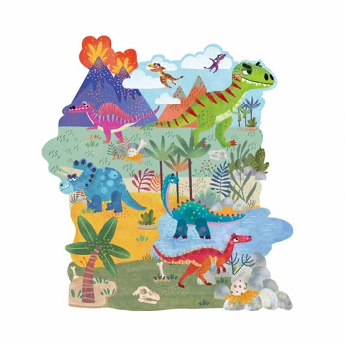 پازل کودک 56 تکه مدل دایناسور KID FANS DINO WORLD کد KS2440