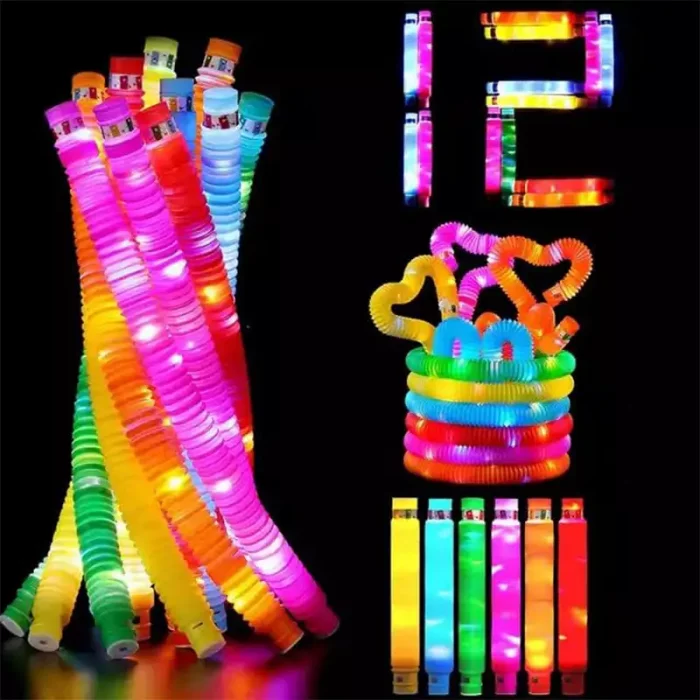 اسباب بازی لوله حسی چراغ دار 6 عددی کد 6928382
