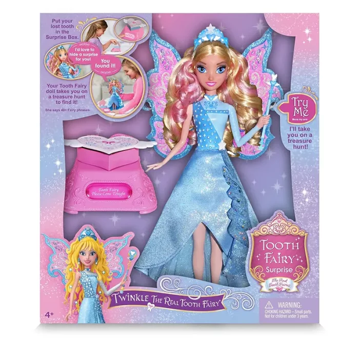 عروسک دخترانه فرشته دندان TWINKLE با لباس آبی کد 85003