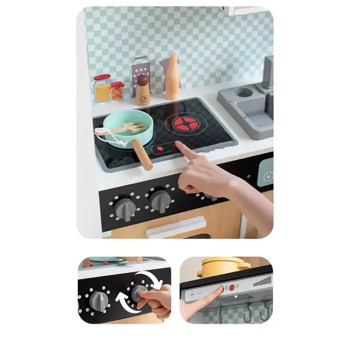 آشپزخانه چوبی کودک به همراه یخچال سایز بزرگ کد BL21159