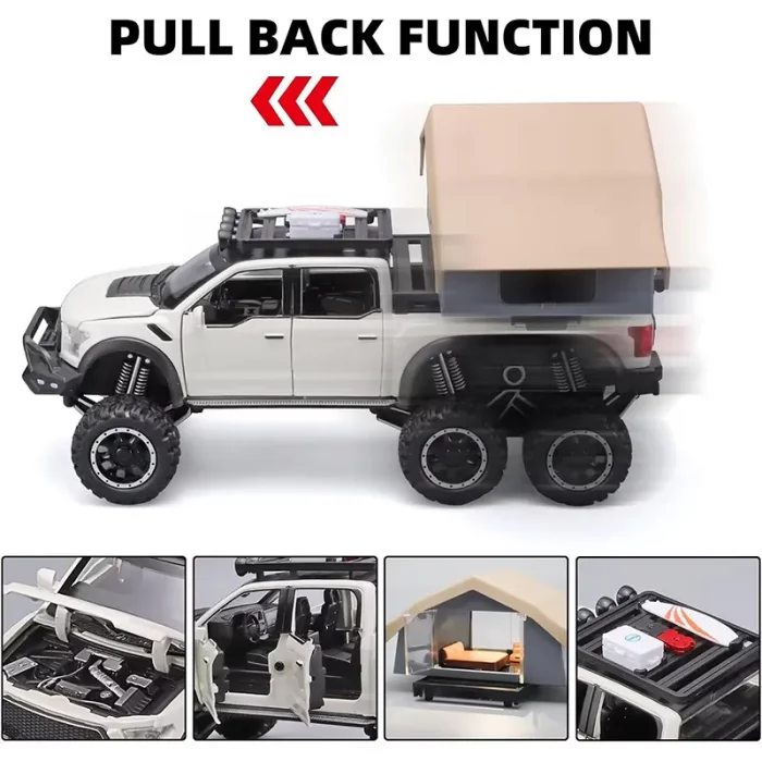 ماکت ماشین عقب کش مدل Ford raptop با کمپر کد CZ65A