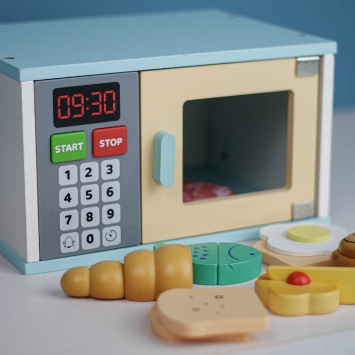 مایکروفر اسباب بازی چوبی موزیکال آبی کد KBQ2020010