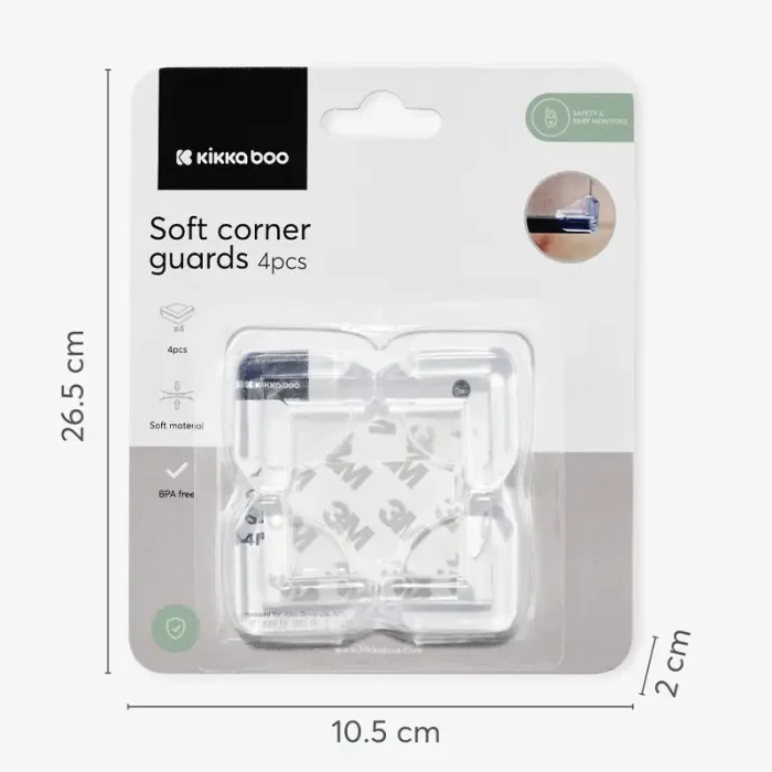 محافظ گوشه شفاف کیکابو Kikkaboo Soft Corner Guards کد 201629