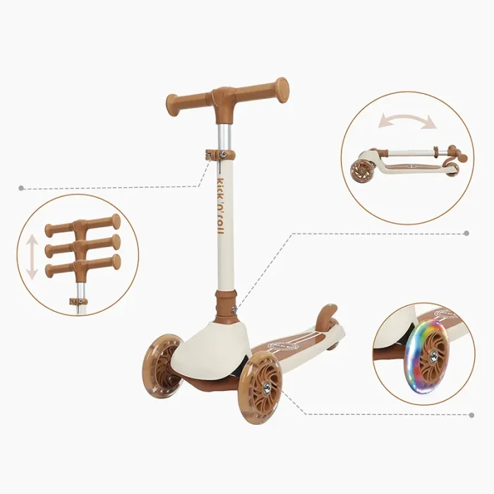 اسکوتر کودک تاشو کیک اند رول Kick and roll Scooter رنگ آبی کد P/K4/AB