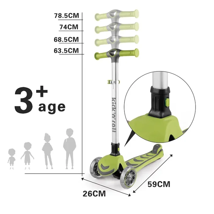 اسکوتر کودک تاشو کیک اند رول Kick and roll Scooter رنگ قرمز کد P/S6/GH