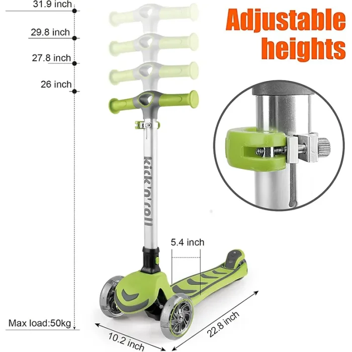 اسکوتر کودک تاشو کیک اند رول Kick and roll Scooter رنگ مشکی طلایی کد P/S6/ME