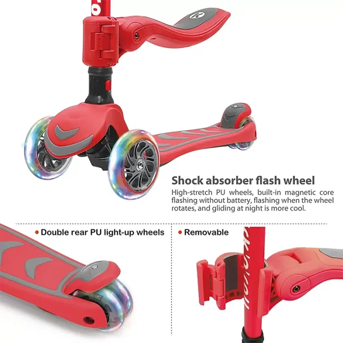 اسکوتر کودک تاشو کیک اند رول Kick and roll Scooter رنگ سبز کد P/S6/SA