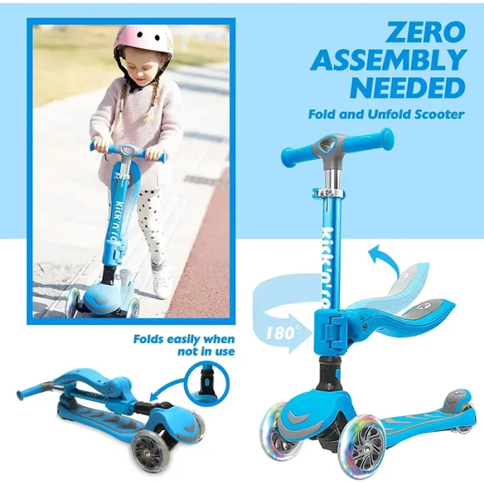 اسکوتر کودک تاشو کیک اند رول Kick and roll Scooter رنگ آبی کد P/S6 2in1/AB