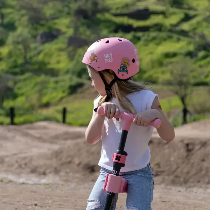 کلاه ایمنی کیک اند رول Kick and roll Scooter سایز S رنگ صورتی کد P/H1/SU