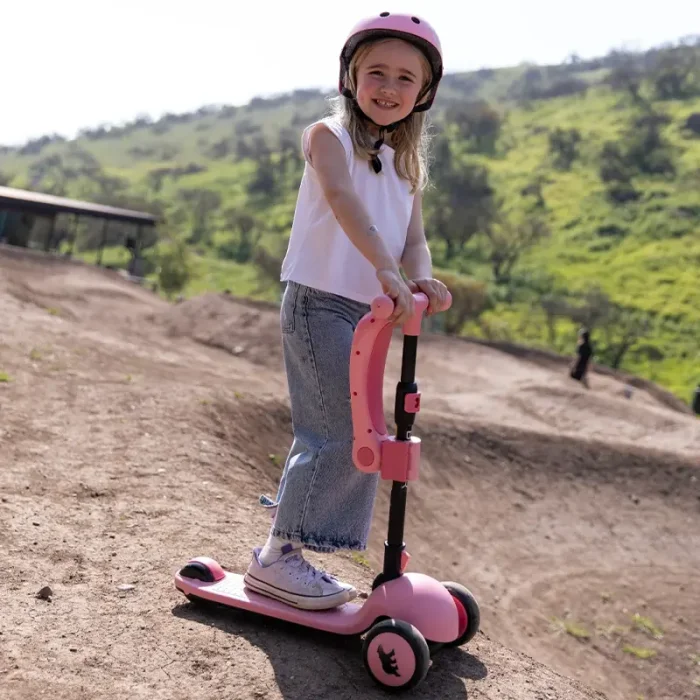 کلاه ایمنی کیک اند رول Kick and roll Scooter سایز S رنگ صورتی کد P/H1/SU