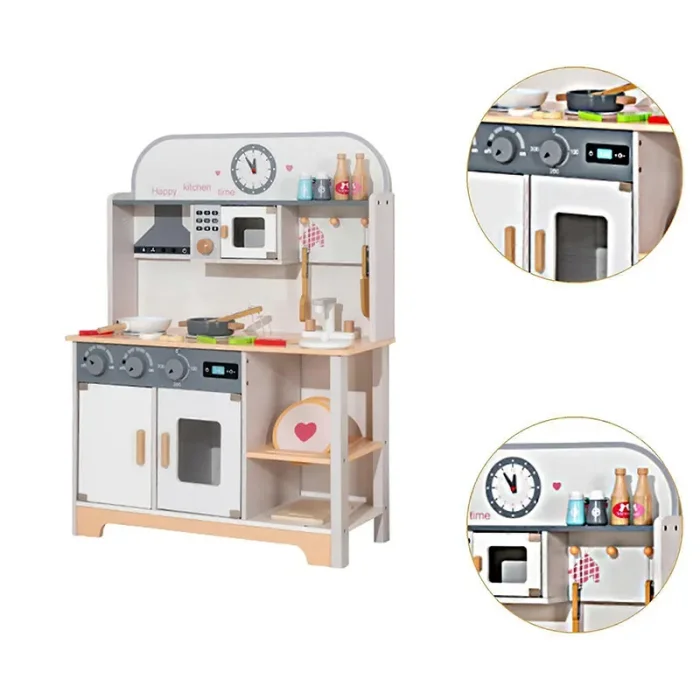 آشپزخانه کودک چوبی رنگ سفید کد KBQ2024001