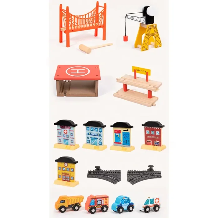 میز قطار بازی چوبی FlyingBoom Train Table Set کد FBTS001