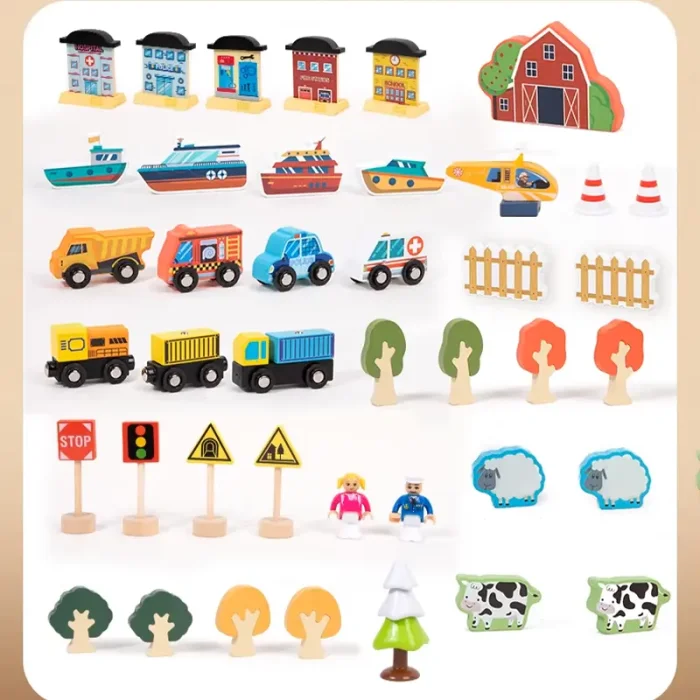 میز قطار بازی چوبی FlyingBoom Train Table Set کد FBTS001