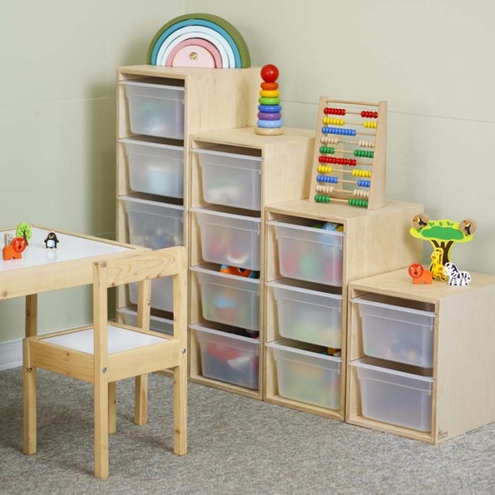 قفسه اسباب بازی و نظم دهنده کودکان باکس شفاف تکی کد 6121548