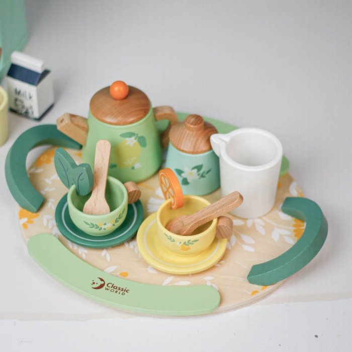 ست چای خوری چوبی کلاسیک ورلد Vintage Afternoon Tea Set classic world کد 50576