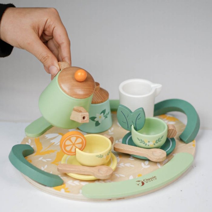 ست چای خوری چوبی کلاسیک ورلد Vintage Afternoon Tea Set classic world کد 50576