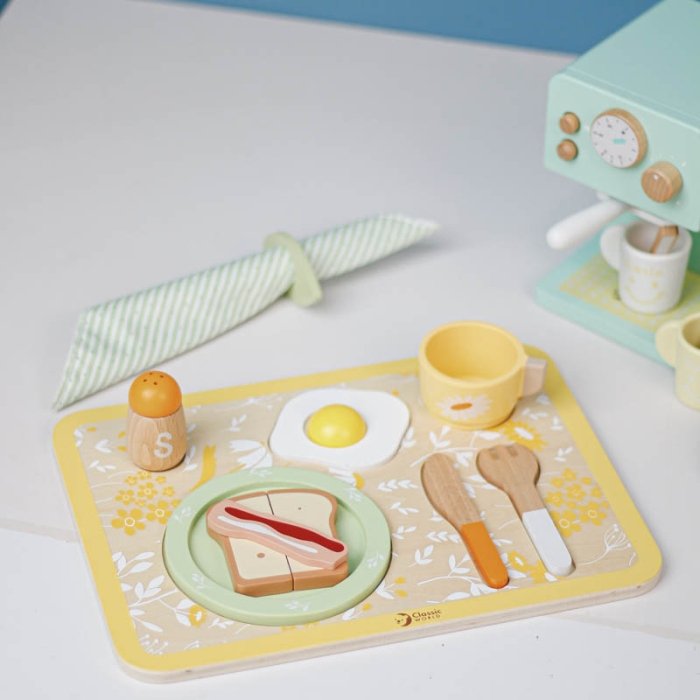 ست صبحانه خوری چوبی کلاسیک ورلد Vintage Breakfast Tray classic world کد 50575