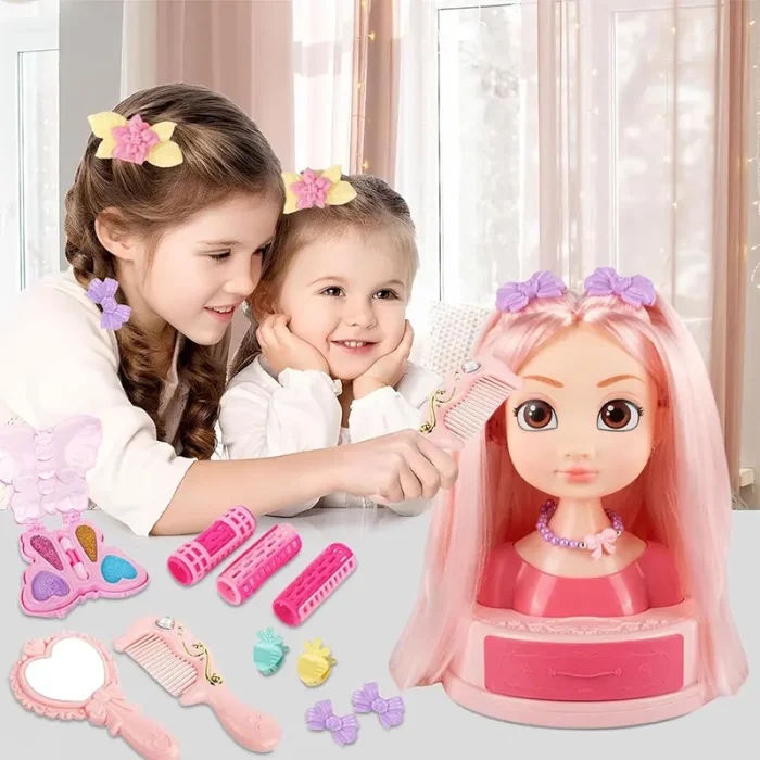 نیم تنه آرایش مو و صورت دخترانه مو صاف کد SR002
