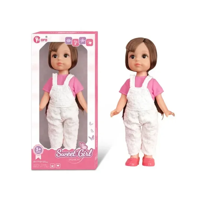عروسک دخترانه sweet girl لباس سفید کد WZB99013