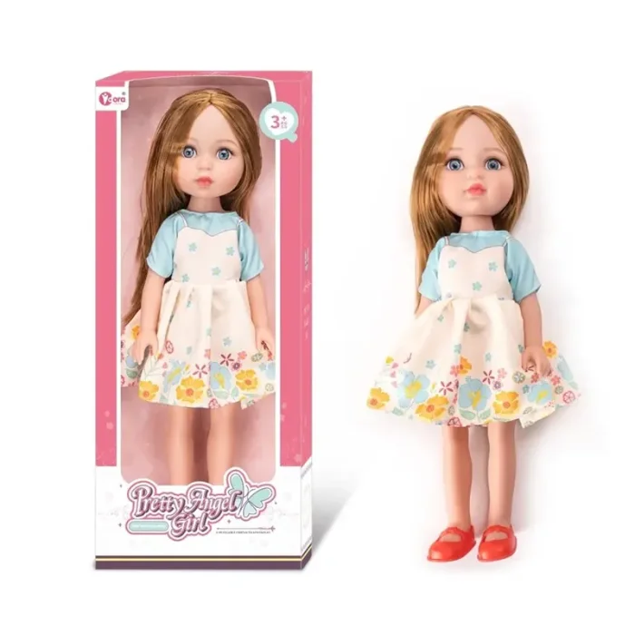 عروسک دخترانه PRETTY ANGLE GIRL پیراهن کرم آبی کد WZB96012