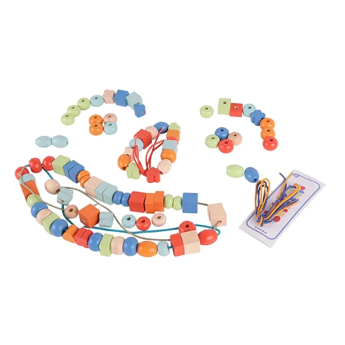 اسباب بازی چوبی نخ و مهره کلاسیک ورلد classic world Lacing Beads کد 53818