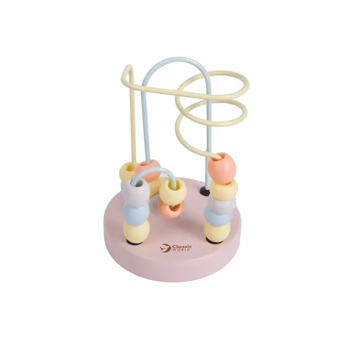 اسباب بازی میله و مهره‌ی چوبی کلاسیک ورلد Mini Beads Coaster Classic World کد 54143
